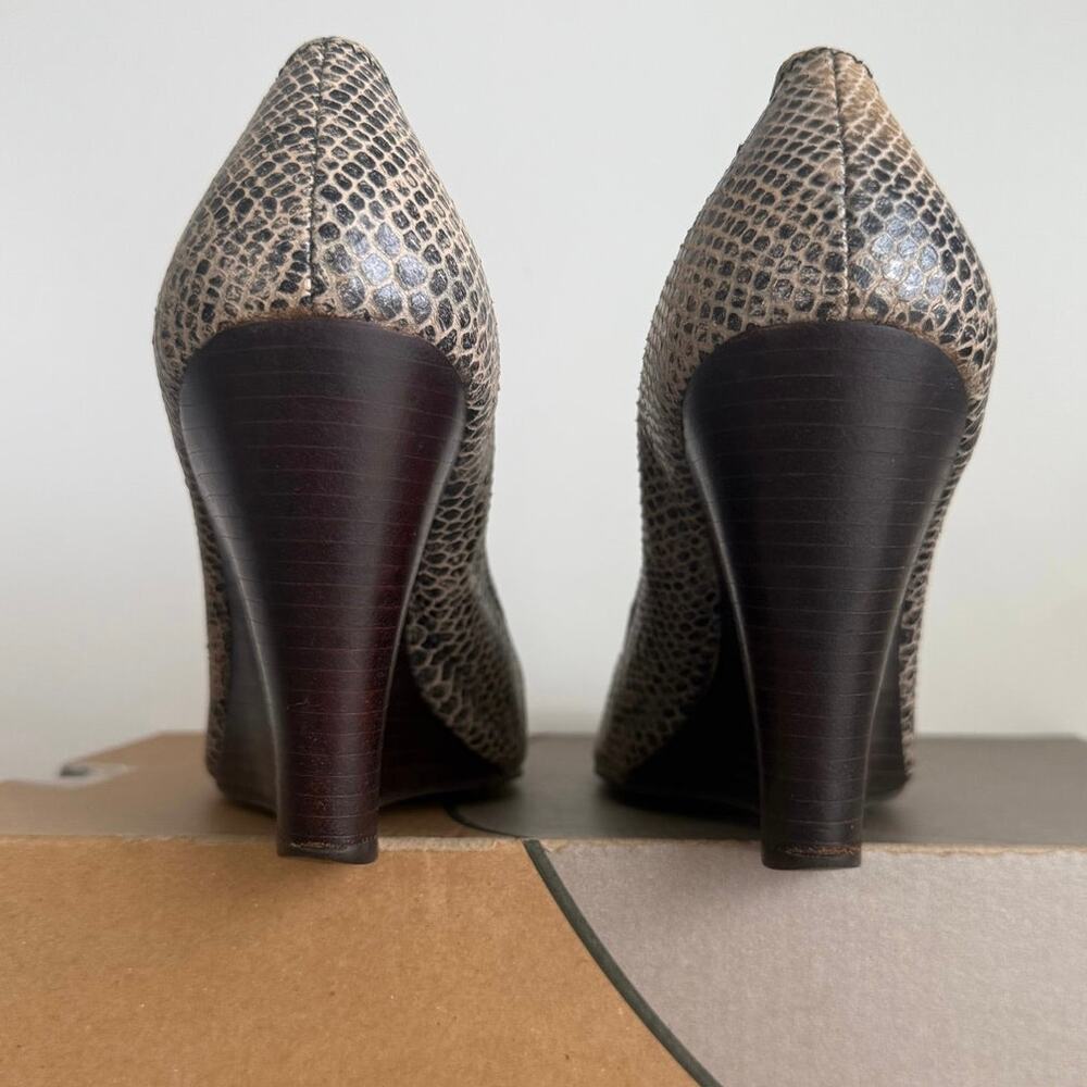 Tory Burch Julianne Python Embossed Leather Peep-… - image 6